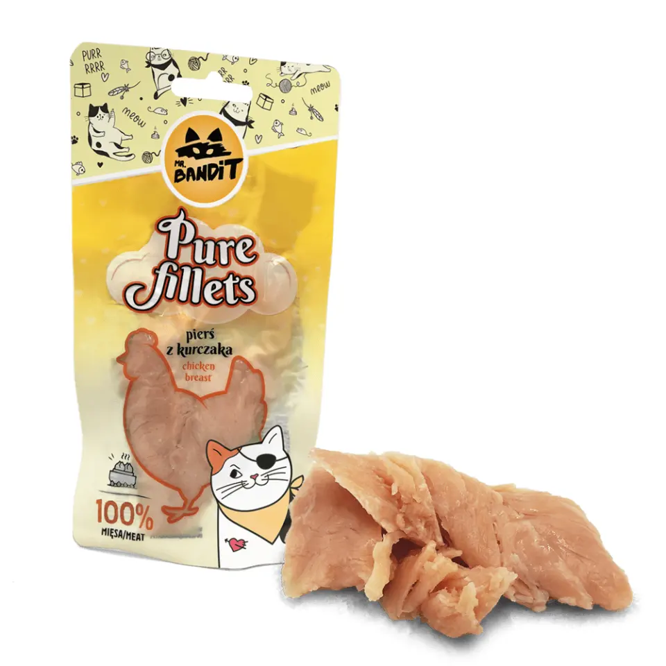 Recompense pentru pisici Mr. Bandit CAT Pure Fillets, piept de pui, 30 g