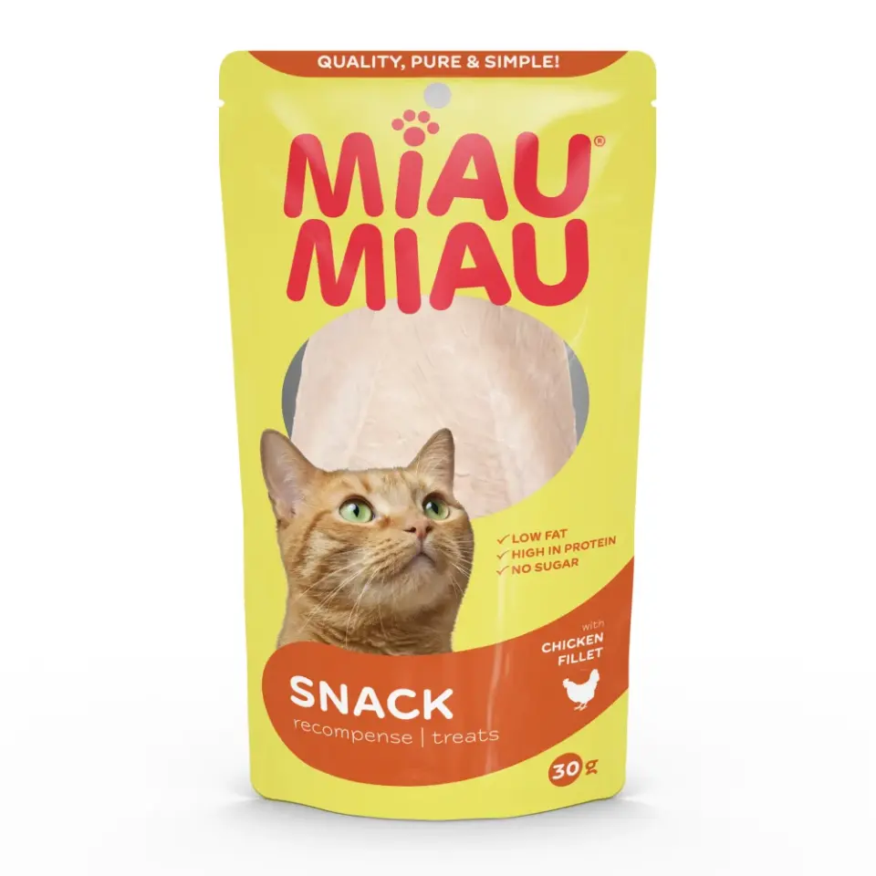Recompense pentru pisici Miau Miau Natural Piept de pui 30 gr