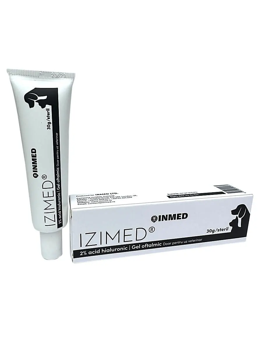Izimed, gel oftalmic cu 2% acid hyaluronic pentru caini si pisici, 30 g