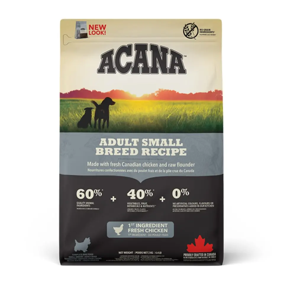 ACANA Dog Adult Small Breed, hrană uscată fără cereale câini ACANA Heritage Adult Small Breed, hrană uscată fără cereale câini, 2kg