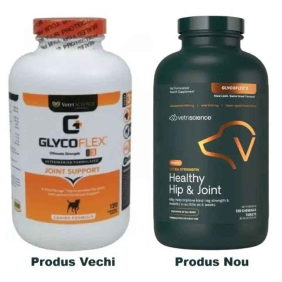 VETRISCIENCE Extra Strength Healthy Hip & Joint (Glycoflex stage3), supliment sistem articular câini, comprimate masticabile