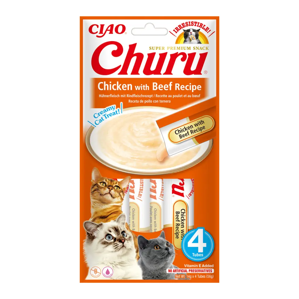 Churu Recompensa Cremoasa cu Pui si Vita