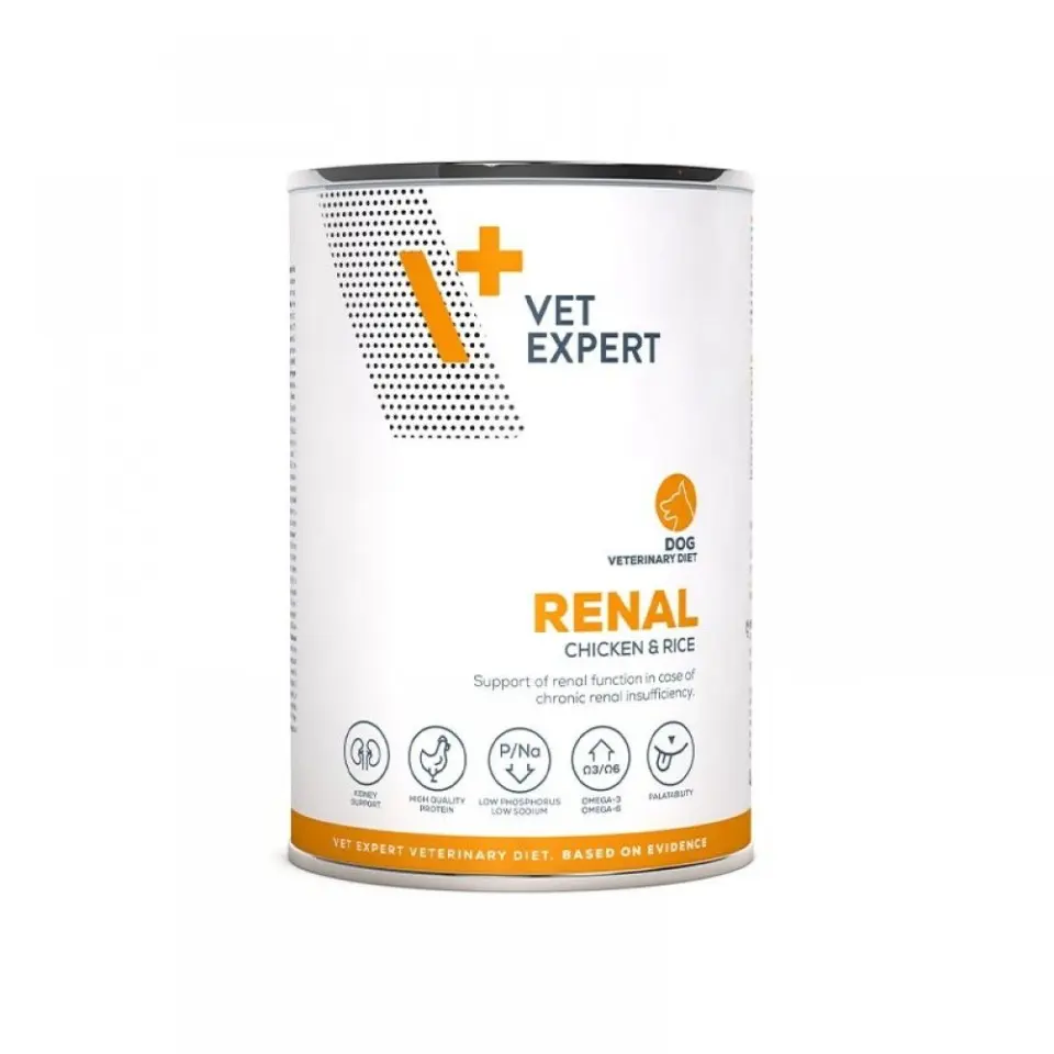 4T Dieta Veterinara Renal, Dog, Chicken & Rice, 400 g