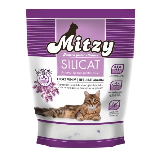 Nisip Silicat Pentru Pisici Mitzy Lavanda 3.8 L