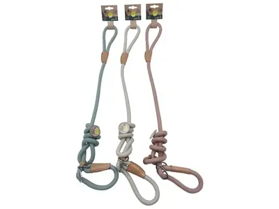 Lesa pentru caini, alba, ECO, Ø 1.2 cm, lungime 150 cm, pentru caini cu greutate de pana la 25 kg