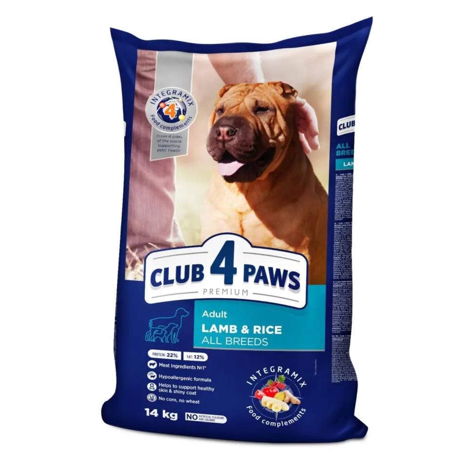 Club 4 Paws Adult All Breeds - Hrana uscata premium - Miel & Orez - 14kg