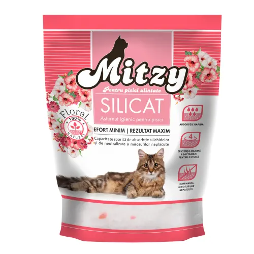 Nisip Silicat Pentru Pisici Mitzy Floral 3.8 L