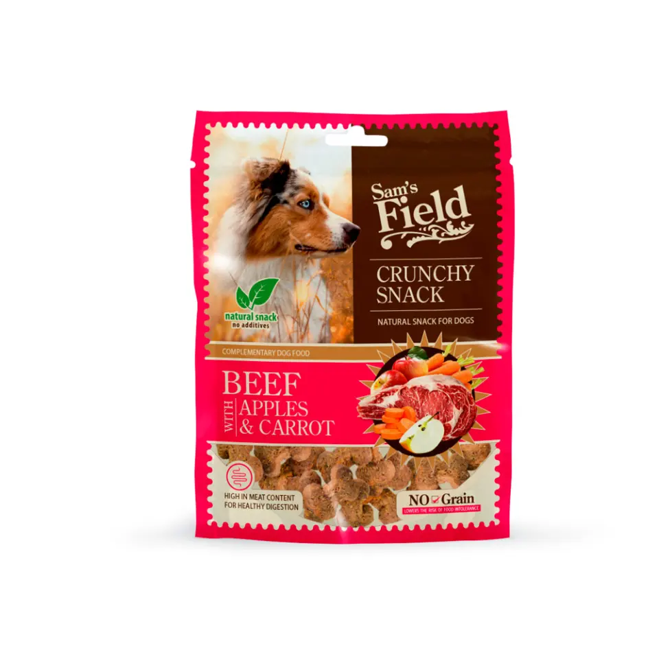 Sam's field crunchy snack beef with apples & carrot 200gr