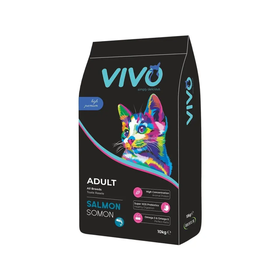 Hrana Uscata Super Premium, VIVO, Pisici Adulte, Somon, 10 kg