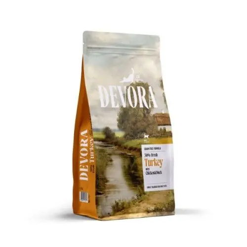 Hrana uscata pisici, Devora Cat Adult Grain Free, Curcan, Pui & Rata, 2 kg