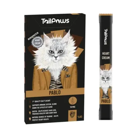 Gustare pentru pisici Tail Paws Pablo Crema cu inimi de pasare 5 buc pachet