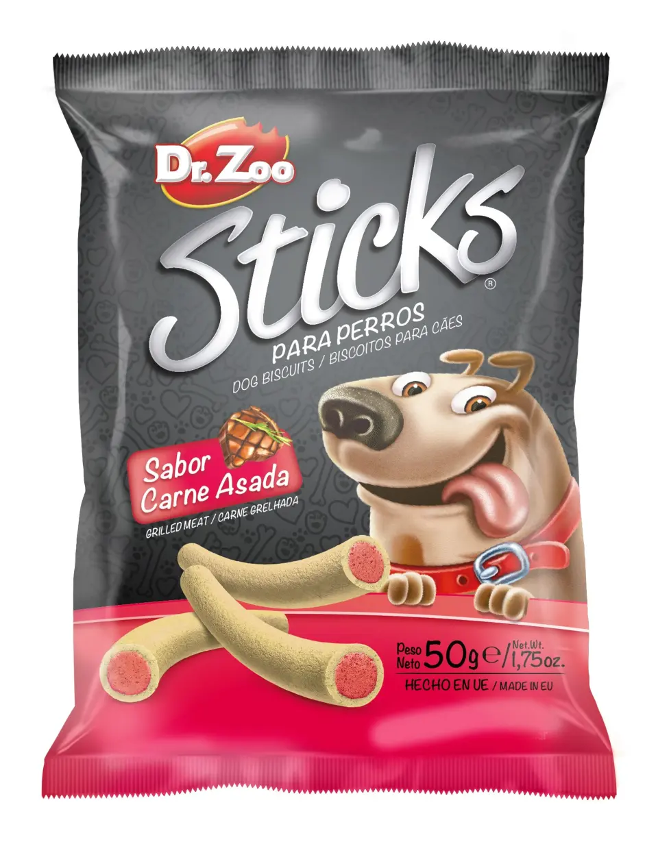 Dr Zoo Sticks, recompense caini, Carne la Gratar, 50 g