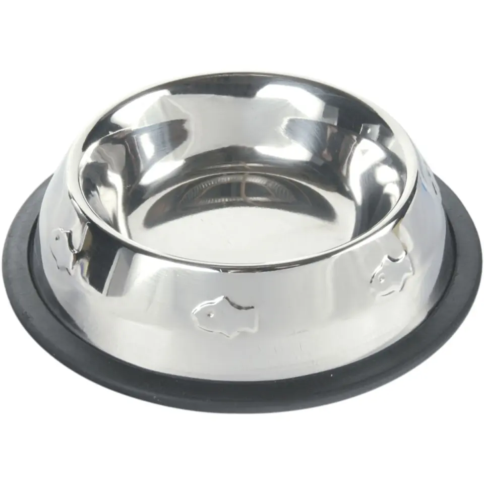 TRIXIE, castron pisici, rotund, antiderapant, inox, argintiu, 0.2l, ⌀15cm