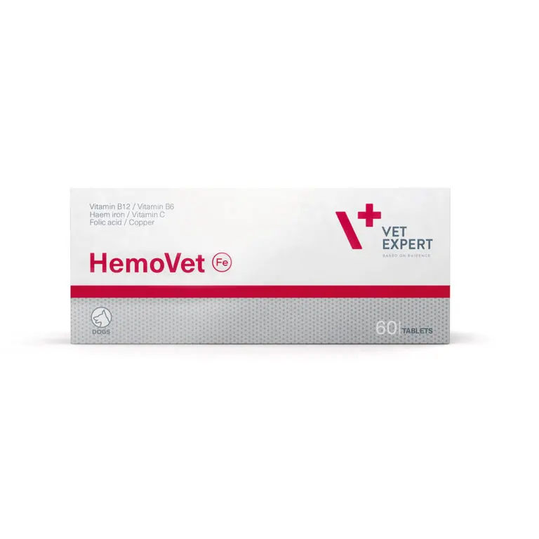 Supliment pentru caini si pisici cu afectiuni de anemie Vet Expert HemoVET, 60 tablete