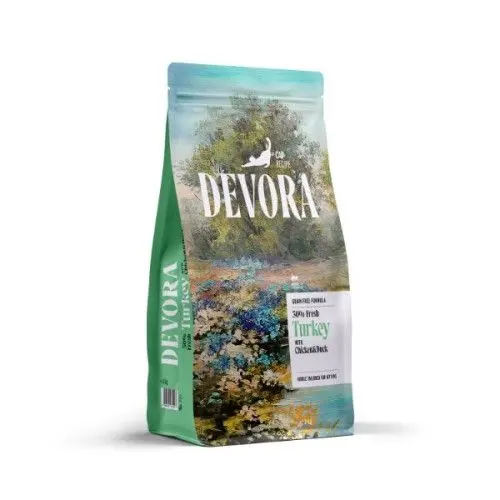 Hrana uscata pisici, Devora Cat Kitten Grain Free, Curcan, Pui & Rata, 2 kg