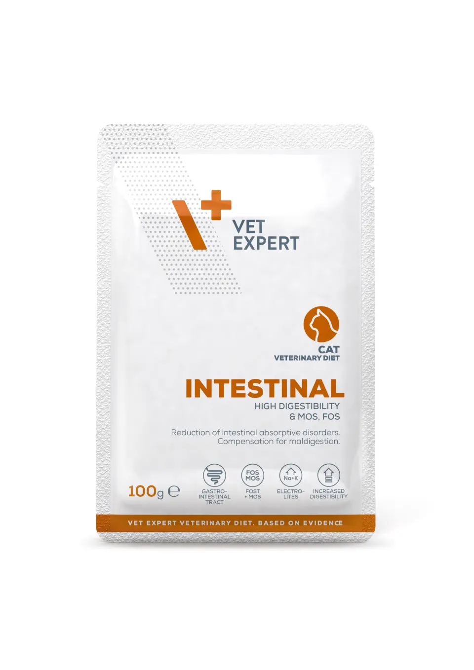 Hrana dietetica pentru pisici cu afectiuni gastrointestinale si malabsobtie Vet Expert Intestinal Cat, 100g