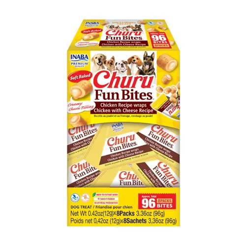 Churu Dog Fun Bites Recompense pentru Caini cu Pui si Branza