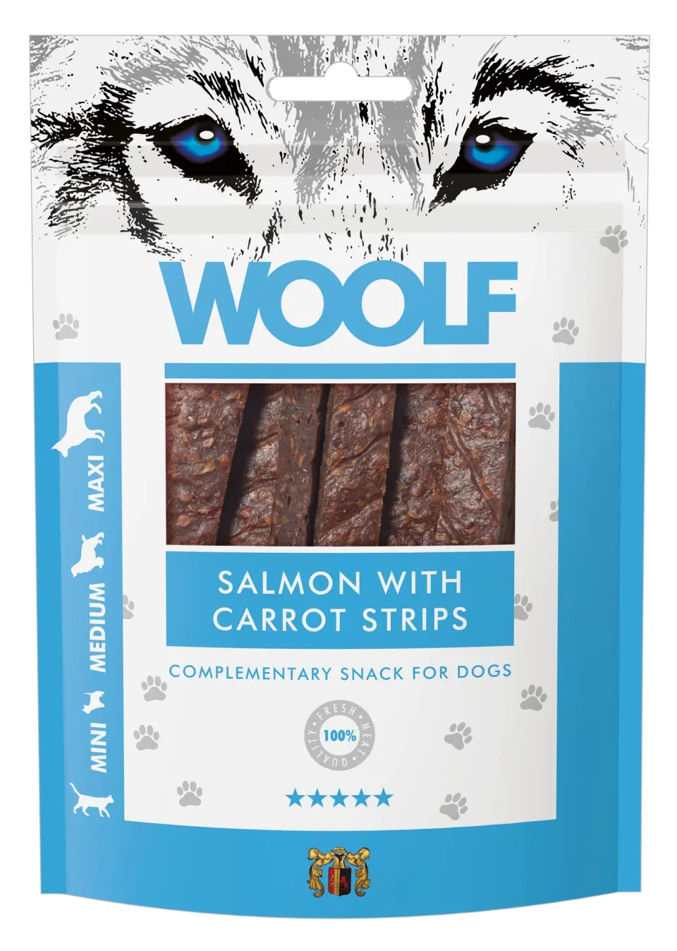 WOOLF DOG SNACKS Salmon with Carrot strips 100g