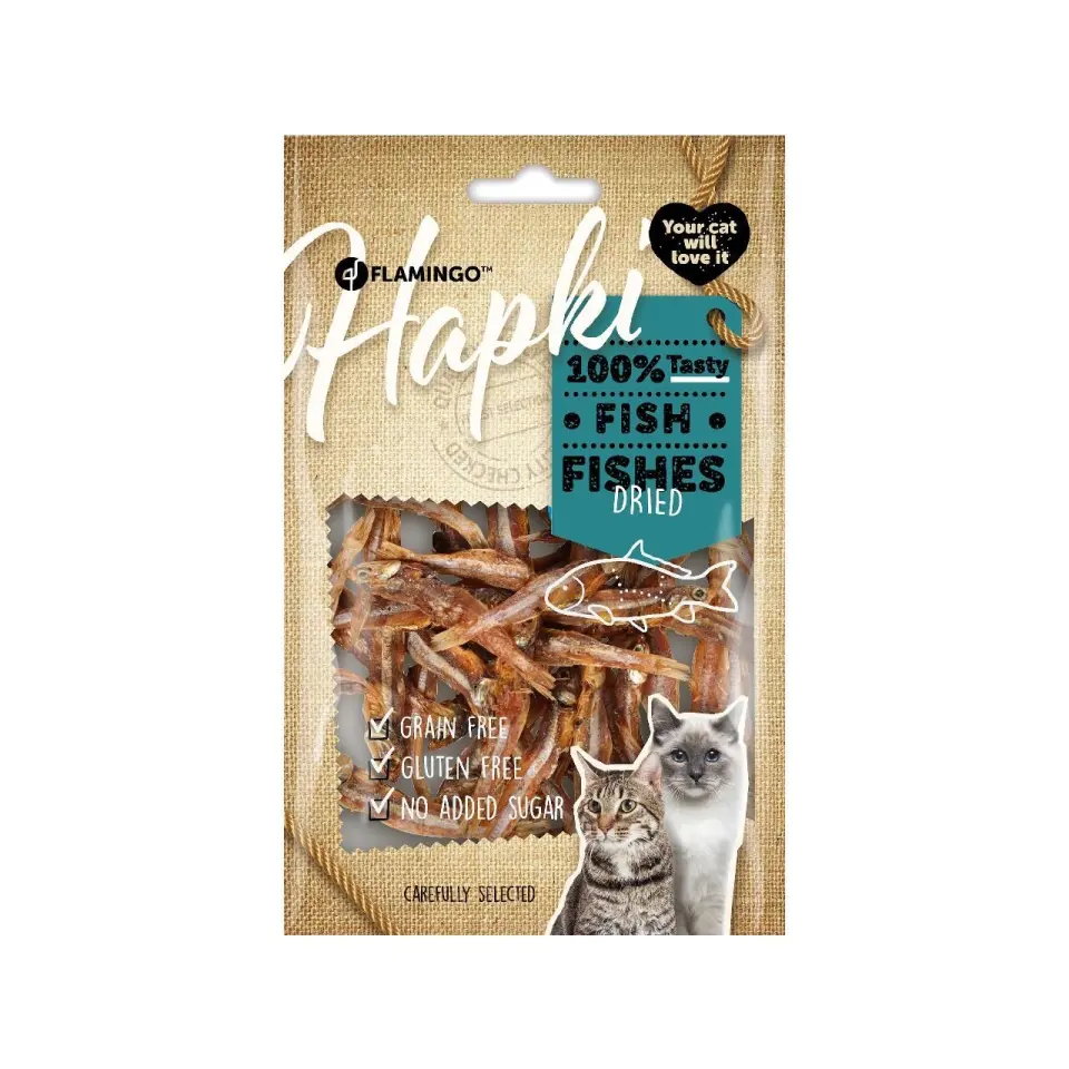 Flamingo Recompense Pisici, Snack Hapki cu Peste Deshidratat, 50 g