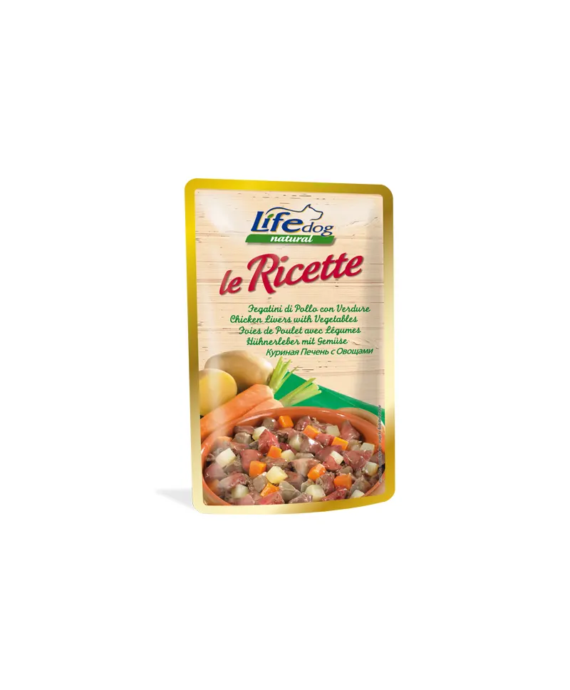 Hrana Umeda Caini, Life Dog Le Ricette, Ficat & Legume, 95 g