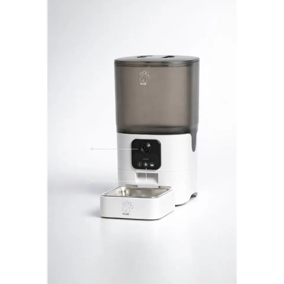 PETSON PetFeeder, hrănitor automat câini, 1 bol pătrat, aplicație mobilă, senzor, programabil, ABS