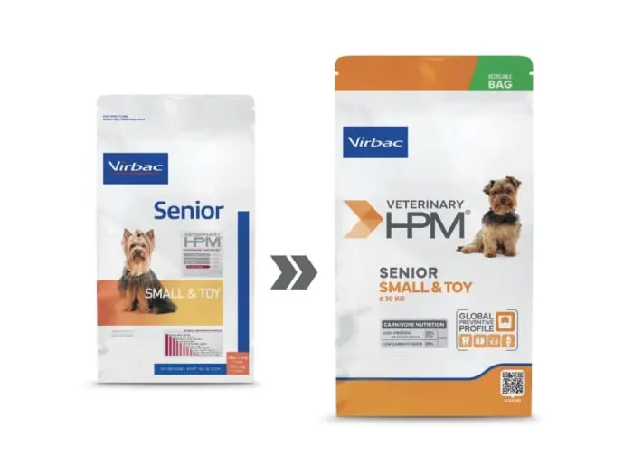 Hrana uscata pentru caini Virbac HPM Senior Small Toy 1,5 kg