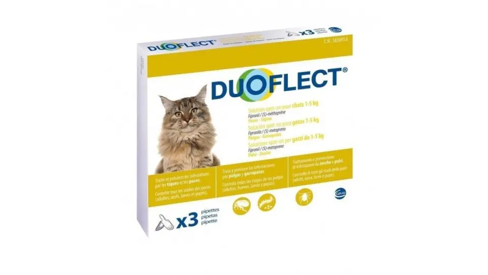 Solutie spot-on pentru pisici Douflect, 3 pipete