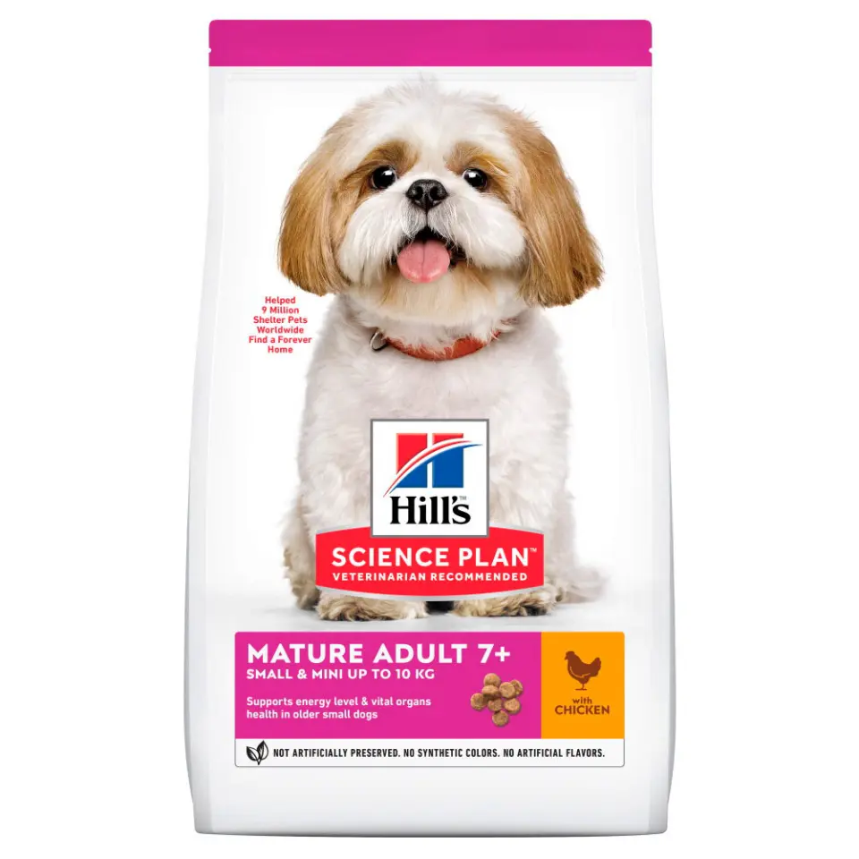 Hills SP CANINE MATURE S&M CHK, hrana uscata pentru caini maturi de talie mica si mini, cu pui, 3 KG
