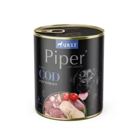 Conserva pentru caini Piper Adult cu cod tomate 800 gr