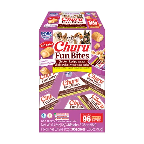 Churu Dog Fun Bites Recompense pentru Caini cu Pui si Cartof Dulce