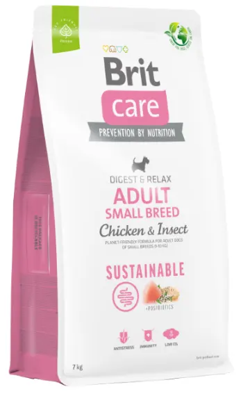 Brit Care Dog Sustainable Adult Small Breed Pui si Insecte - 1-kg