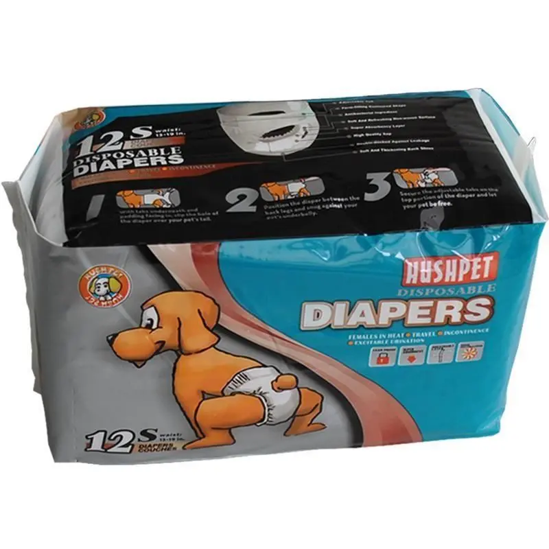 Scutece pentru caini de talie mica HushPet S, 12 bucati