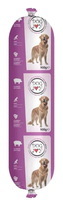 Salam pentru caini Dog Joy cu sunca 900 gr