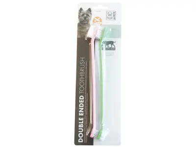 Periuta de dinti cu doua capete pentru caini M-PETS, set, 2x22 cm