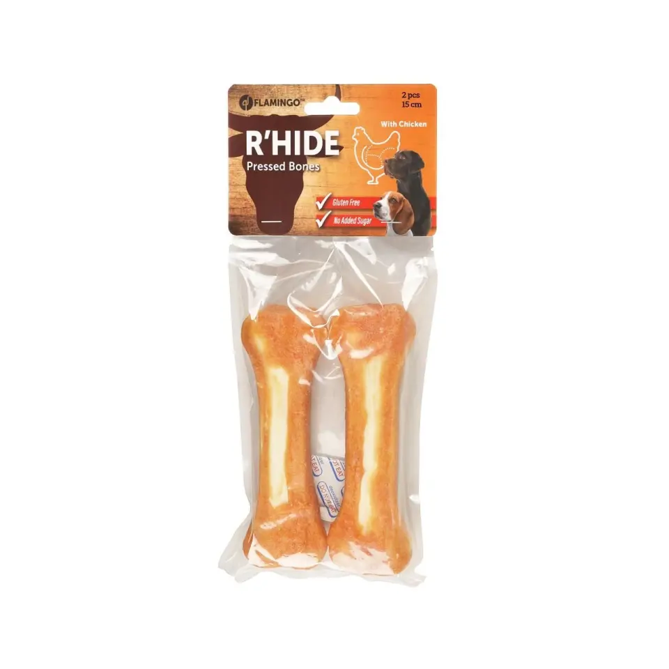 Recompense Caini, Flamingo R'hide Os Presat cu Pui, 2 buc x 15 cm/ 220 g