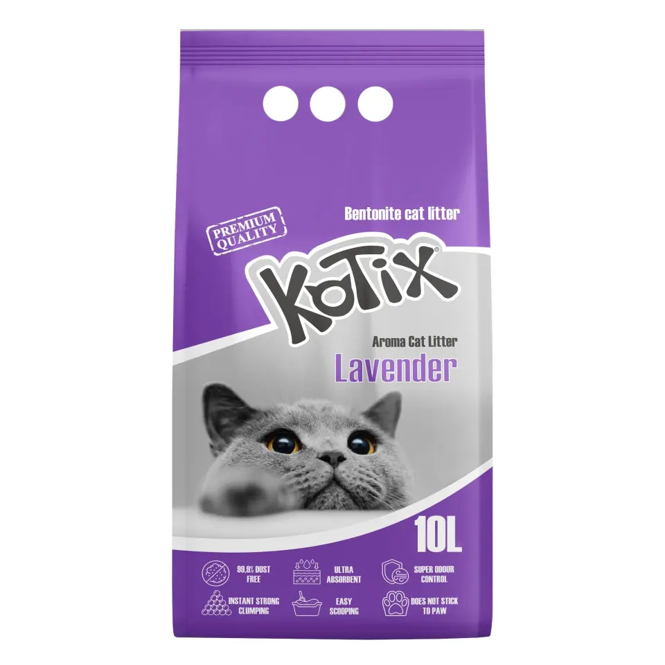 Asternut igienic pentru pisici Kotix, 10 L, aroma Lavanda