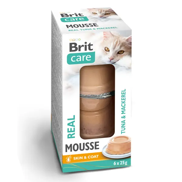 Hrana umeda pentru pisici Brit Care Mousse with Real Tuna Mackerel 6 x 25 gr