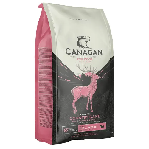 Hrana uscata pentru caini Canagan Grain Free cu vanat, small breed, 2 kg