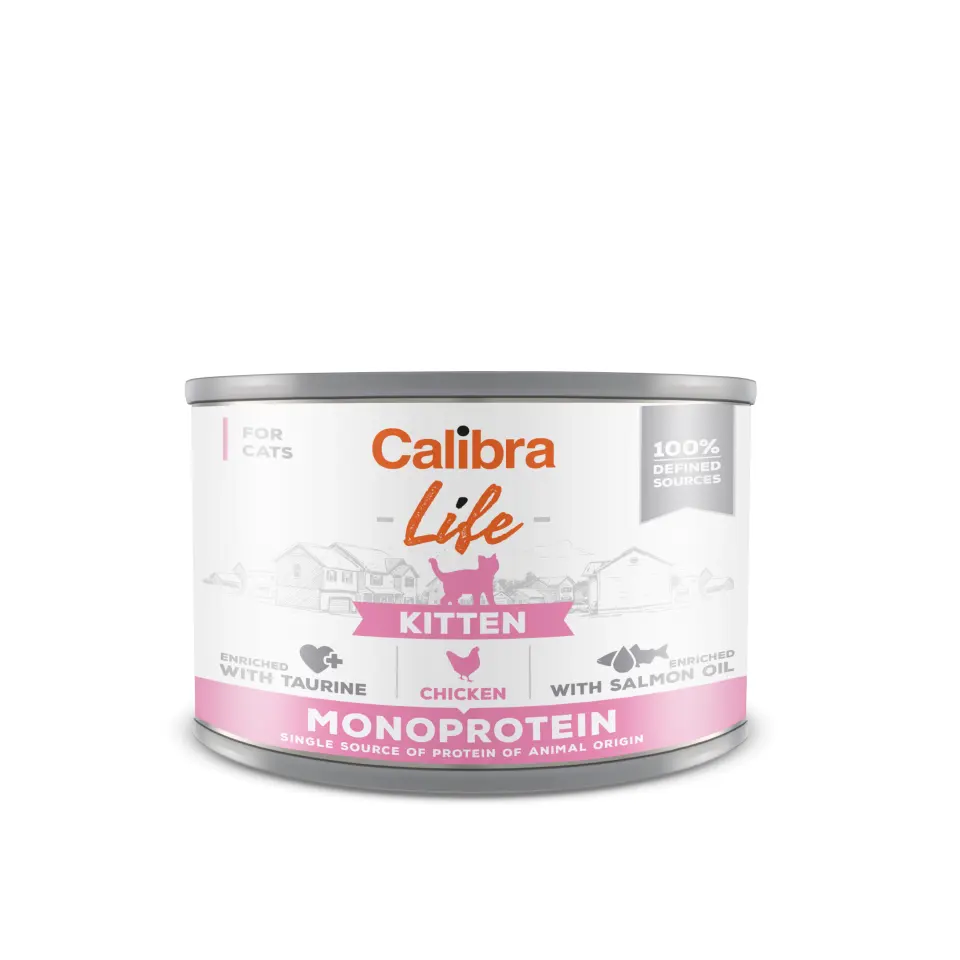 Hrana umeda pisici, Calibra Cat Life Kitten Chicken, 200 g