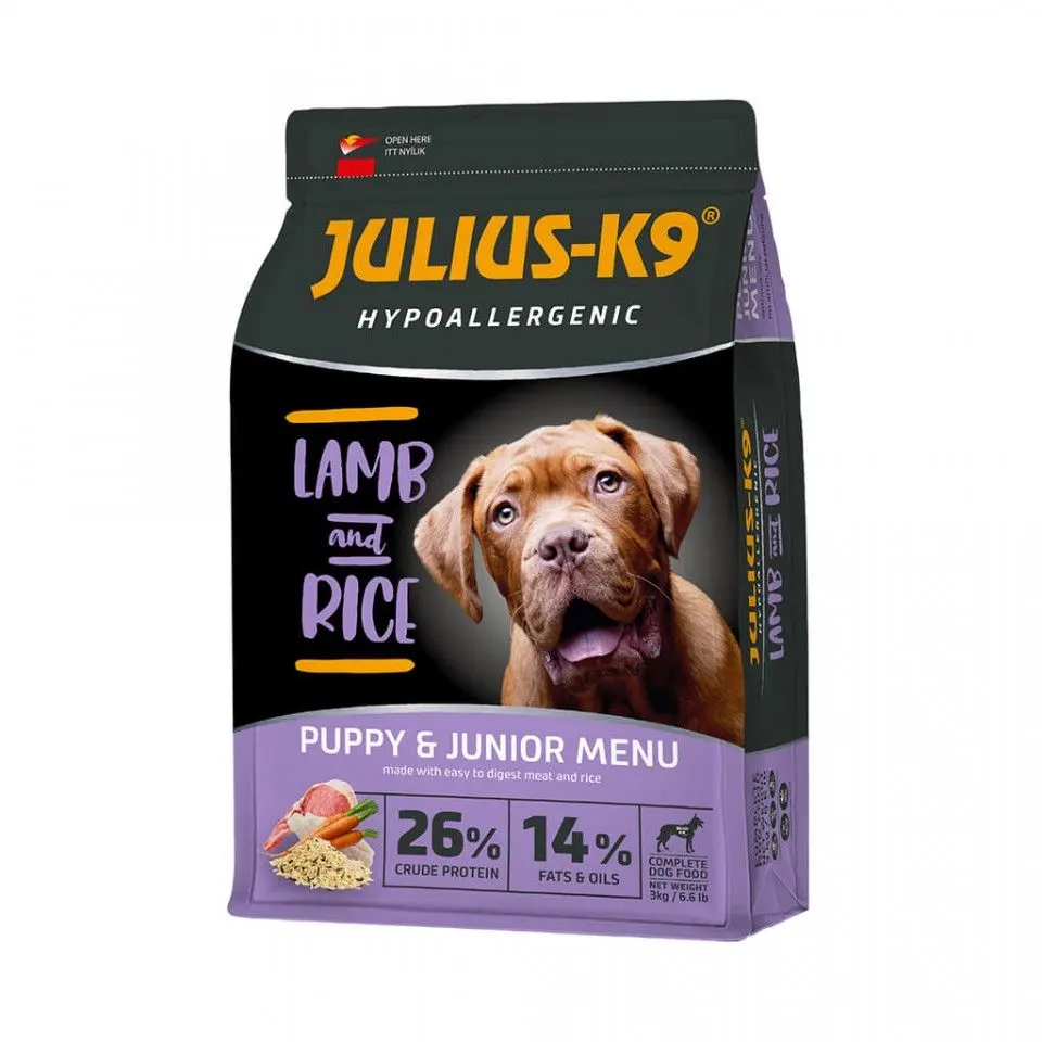 Hrana uscata premium hipoalergenica caini, Julius K9 Puppy, Miel & Orez, 12 kg
