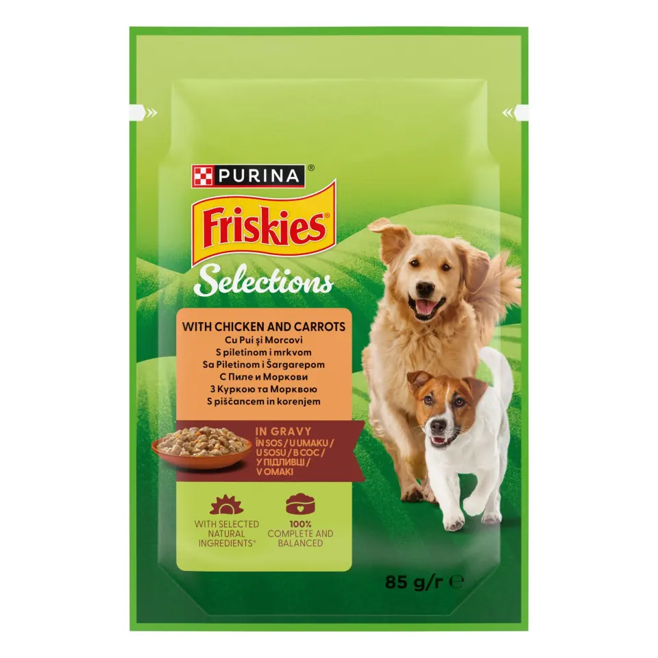 FRISKIES Adult cu Pui si Morcovi in Sos, 85 g