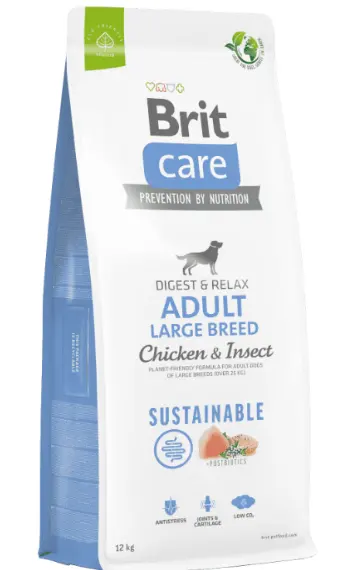 Brit Care Dog Sustainable Adult Large Breed Pui si Insecte - 12-kg