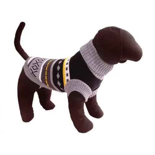 Hainuta Tricot Pentru Caini Gri cu Dungi M 32 Cm