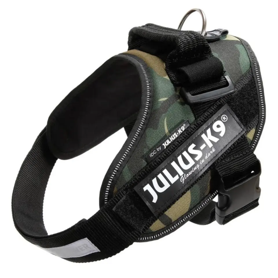 Ham K9 Power, camuflaj, ergonomic, impermeabil, pentru caini cu greutate de 14-25 kg, dimensiuni 58-76 cm