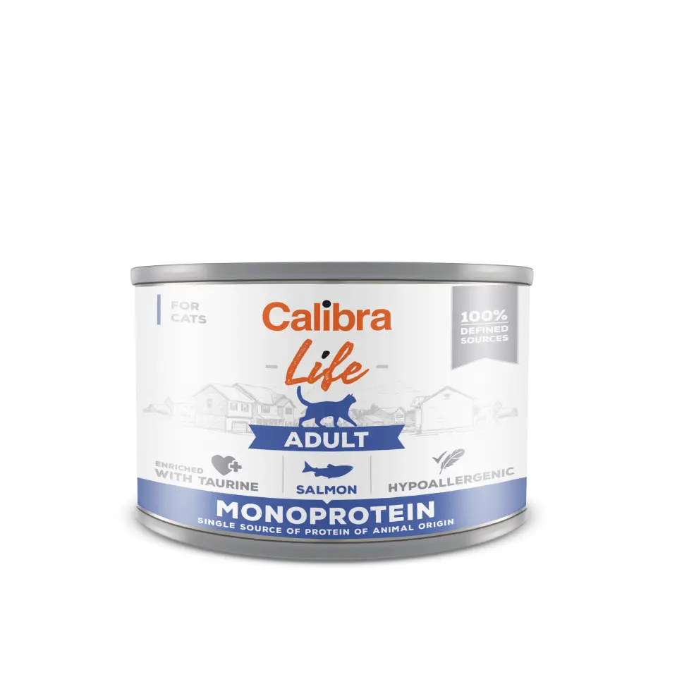 Hrana umeda pisici, Calibra Cat Life Adult Salmon, 200 g