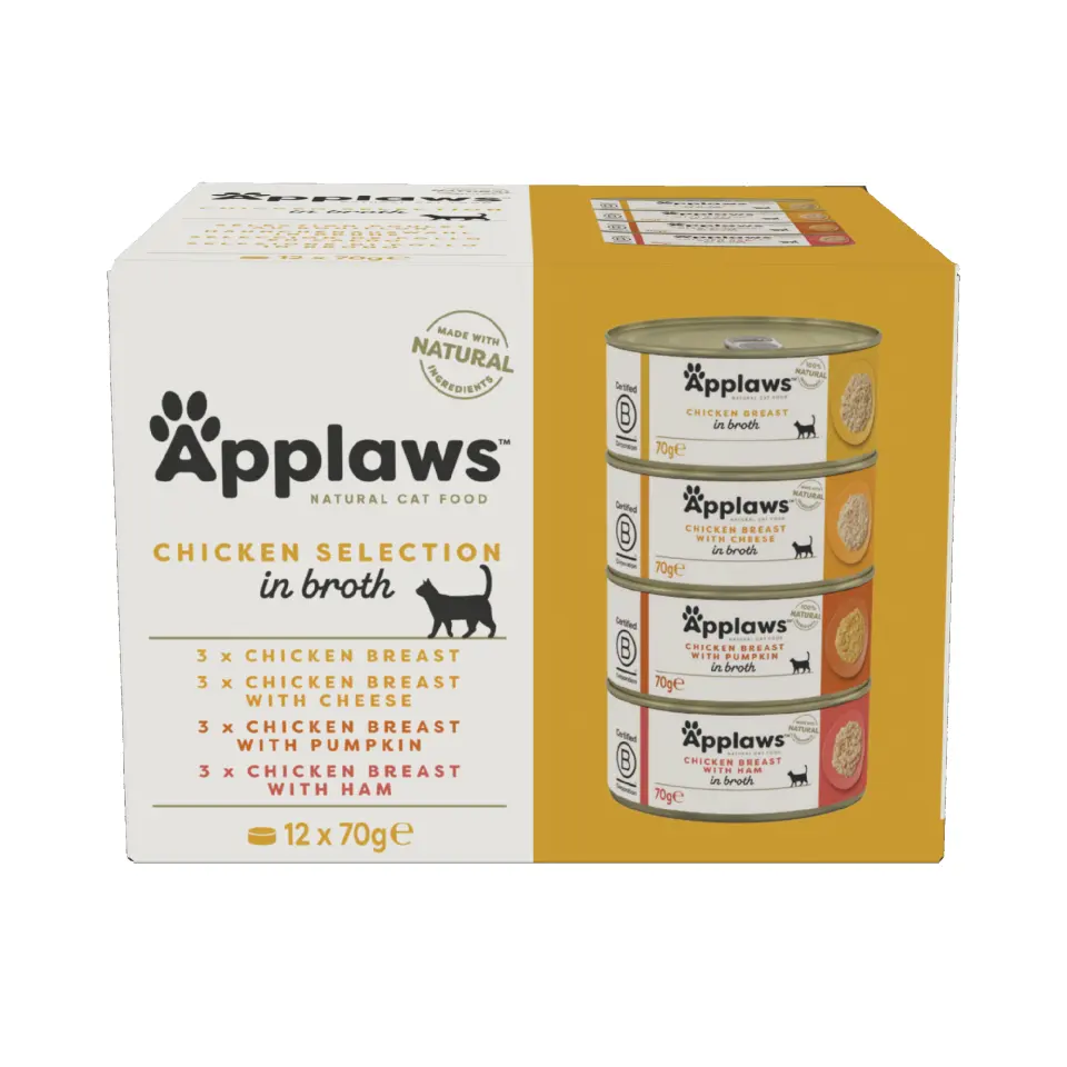 Hrana umeda pisici, Applaws Cat Adult Cu Pui, Multipack Conserve, 12 x 70 g