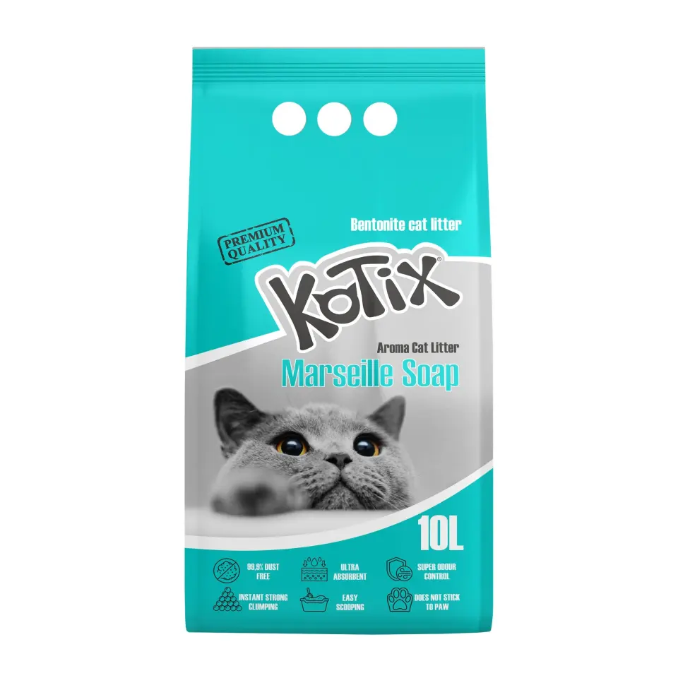 Asternut igienic pentru pisici Kotix, 10 L, aroma Sapun de Marsilia
