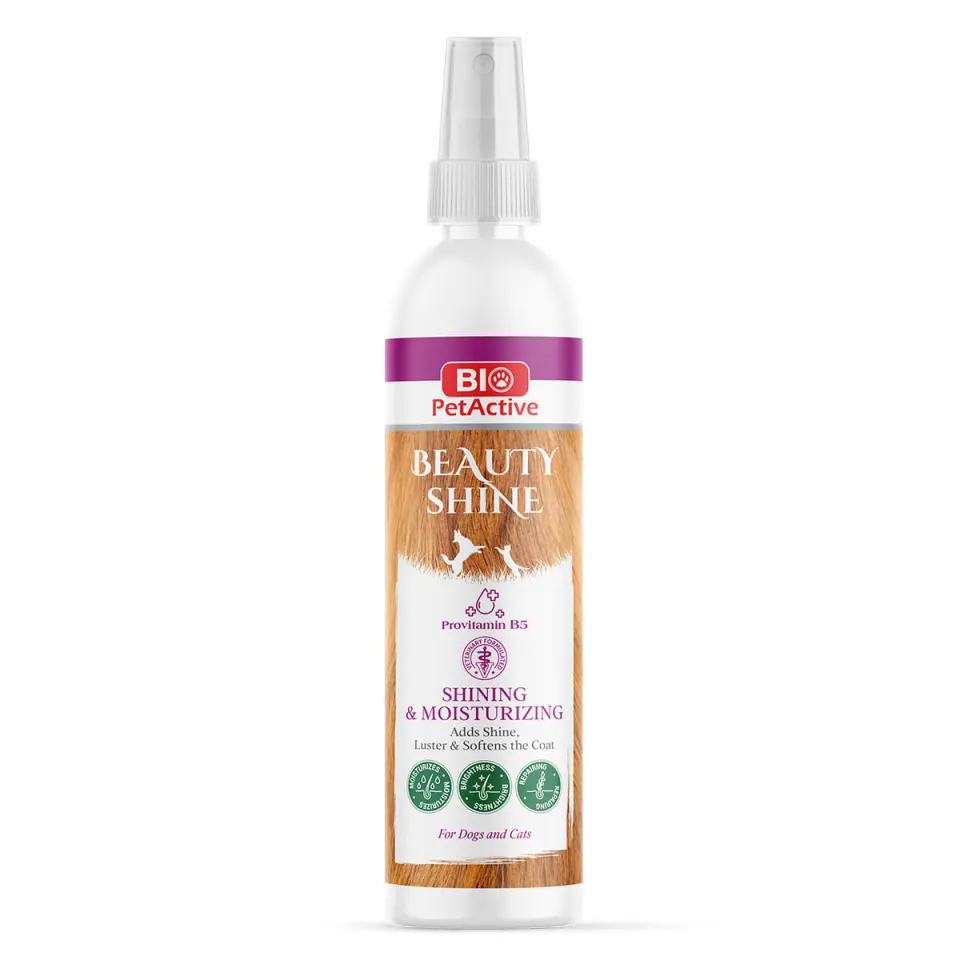 BIO PETACTIVE Beauty Shine Shining & Moisturizing, XS-XL, spray descâlcit câini, descâlcirea blănii, hidratant, flacon, 100ml