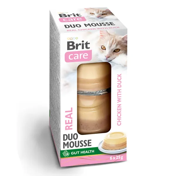 Hrana umeda pentru pisici Brit Care Mousse Real Chicken Duck 6 x 25 gr