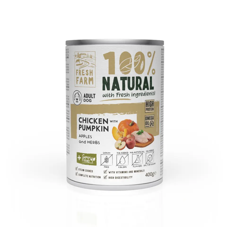 Fresh Farm Coarse pate with chicken, pumpkin, apples and herbs 400 gr